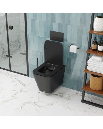 Унитаз Cerutti SPA Maiella Aria MB CT9163 подвесной Черный матовый с сиденьем Микролифт