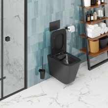 Унитаз Cerutti SPA Maiella Aria MB CT9163 подвесной Черный матовый с сиденьем Микролифт