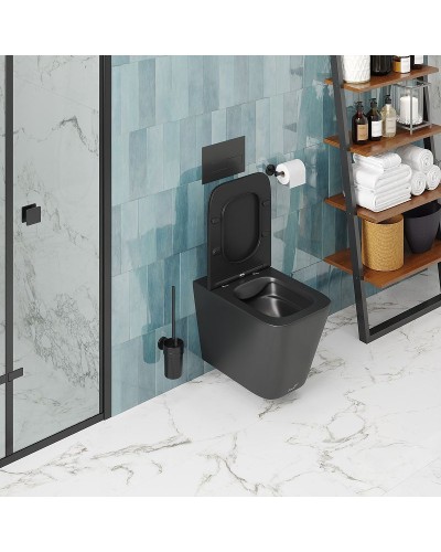 Унитаз Cerutti SPA Maiella Aria MB CT9163 подвесной Черный матовый с сиденьем Микролифт