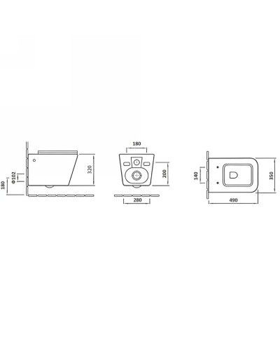Унитаз Cerutti SPA Maiella Aria MB CT9163 подвесной Черный матовый с сиденьем Микролифт