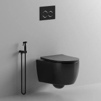 Унитаз Cerutti SPA Oglio Aria MB CT9239 подвесной Черный матовый с сиденьем Микролифт