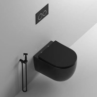 Унитаз Cerutti SPA Oglio Aria MB CT9239 подвесной Черный матовый с сиденьем Микролифт