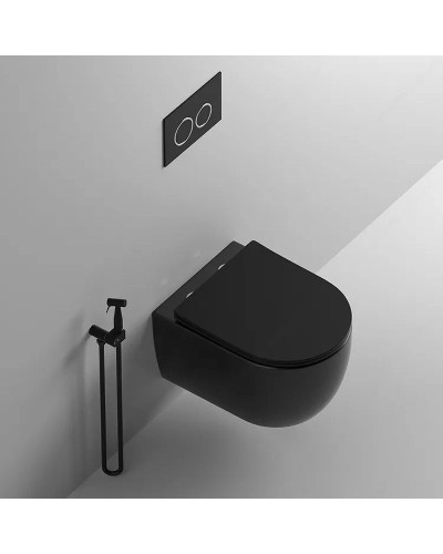 Унитаз Cerutti SPA Oglio Aria MB CT9239 подвесной Черный матовый с сиденьем Микролифт