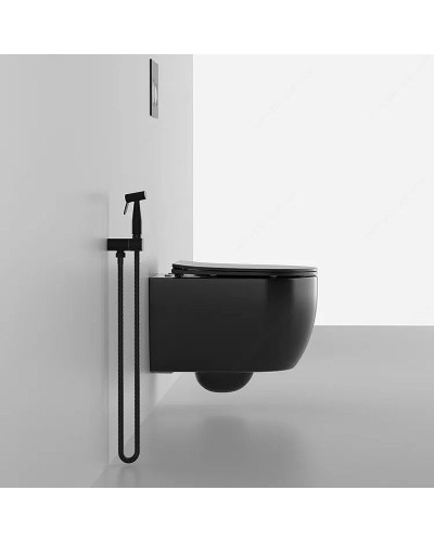 Унитаз Cerutti SPA Oglio Aria MB CT9239 подвесной Черный матовый с сиденьем Микролифт