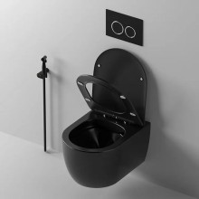 Унитаз Cerutti SPA Oglio Aria MB CT9239 подвесной Черный матовый с сиденьем Микролифт