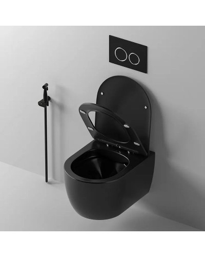 Унитаз Cerutti SPA Oglio Aria MB CT9239 подвесной Черный матовый с сиденьем Микролифт