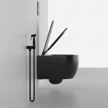 Унитаз Cerutti SPA Oglio Aria MB CT9239 подвесной Черный матовый с сиденьем Микролифт