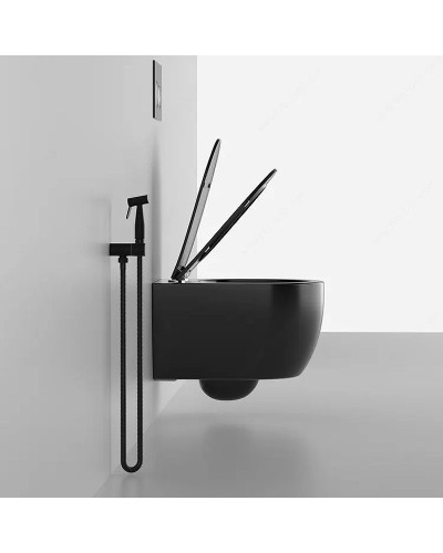 Унитаз Cerutti SPA Oglio Aria MB CT9239 подвесной Черный матовый с сиденьем Микролифт