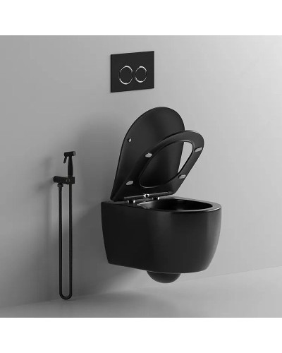 Унитаз Cerutti SPA Oglio Aria MB CT9239 подвесной Черный матовый с сиденьем Микролифт