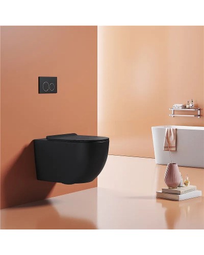 Унитаз Cerutti SPA Oglio Aria MB CT9239 подвесной Черный матовый с сиденьем Микролифт