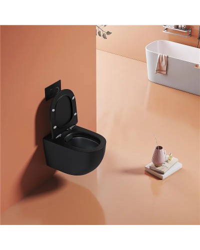 Унитаз Cerutti SPA Oglio Aria MB CT9239 подвесной Черный матовый с сиденьем Микролифт