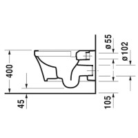 Подвесной безободковый унитаз Duravit P3 Comforts 2561090000