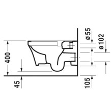 Подвесной безободковый унитаз Duravit P3 Comforts 2561090000