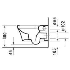 Подвесной безободковый унитаз Duravit P3 Comforts 2561090000