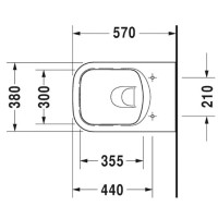 Подвесной безободковый унитаз Duravit P3 Comforts 2561090000
