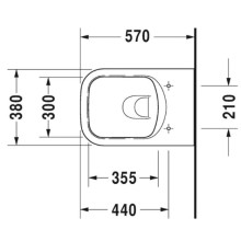 Подвесной безободковый унитаз Duravit P3 Comforts 2561090000