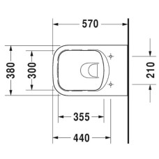 Подвесной безободковый унитаз Duravit P3 Comforts 2561090000