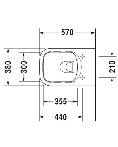 Подвесной безободковый унитаз Duravit P3 Comforts 2561090000