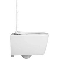 Комплект унитаза Aquatek Либра New AQ1148N-00 с инсталляцией Berges Novum D5 040235 с сиденьем Микролифт и Черной матовой клавишей смыва