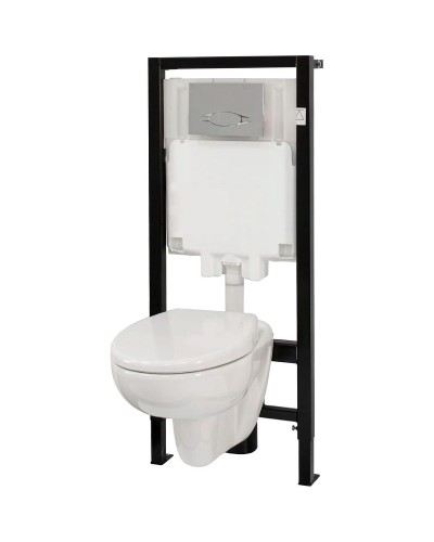 Комплект унитаза с инсталляцией Jacob Delafon Brive E21733RU-00 с сиденьем Микролифт и клавишей смыва Хром