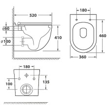 Унитаз Owl 1975 Eld Cirkel-H TOWLT190101 подвесной с сиденьем Микролифт