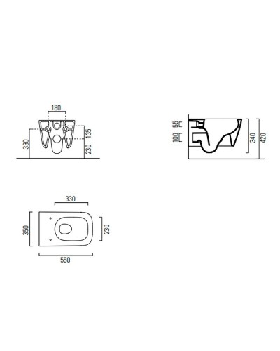 Унитаз GSI Nubes 961509 подвесной Белый матовый без сиденья