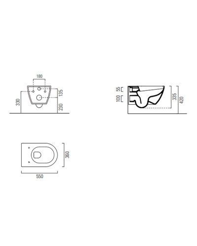 Унитаз GSI Pura 881509 подвесной Белый матовый без сиденья