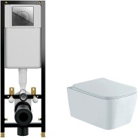 Комплект унитаза Aquatek Либра New AQ1148N-00 с инсталляцией Cersanit Black 35 S-IN-BLACK-Cg-w с сиденьем Микролифт и клавишей смыва Хром