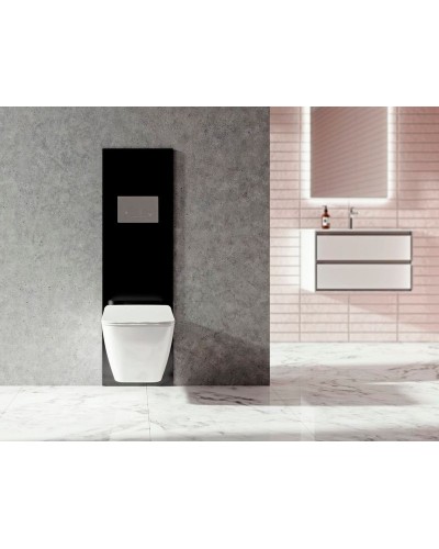 Комплект унитаза с инсталляцией Ideal Standard Tesi Rimless TT00003/115JG с сиденьем Микролифт и клавишей смыва Хром матовый