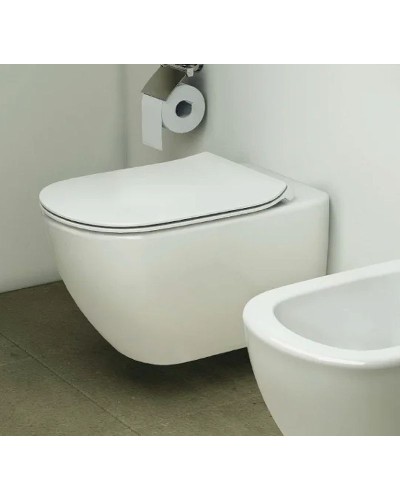 Комплект унитаза с инсталляцией Ideal Standard Tesi Aqua Blade TT00002/115A6 с сиденьем Микролифт и Черной матовой клавишей смыва