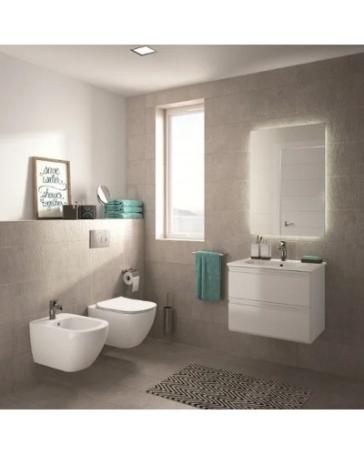 Комплект унитаза с инсталляцией Ideal Standard Tesi Aqua Blade TT00002/115JG с сиденьем Микролифт и клавишей смыва Хром матовый