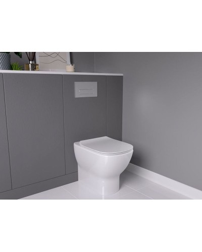 Комплект унитаза с инсталляцией Ideal Standard Tesi Aqua Blade TT00002/115JG с сиденьем Микролифт и клавишей смыва Хром матовый
