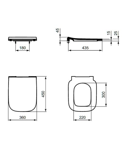 Комплект унитазов Ideal Standard Tesi TT00004 с сиденьем Микролифт