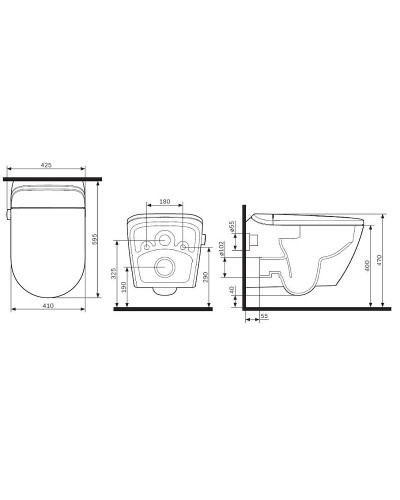 Унитаз-биде AM.PM Sensation CCC301700SC подвесной с сиденьем Микролифт