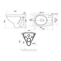 Подвесной унитаз с сиденьем Santeri Alpha 1.3255.9.S00.00B.0