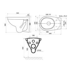 Подвесной унитаз с сиденьем Santeri Alpha 1.3255.9.S00.00B.0