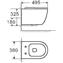 Унитаз подвесной безободковый с сиденьем в комплекте BelBagno UNO 2.1 BB7006CHR/SC