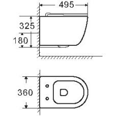 Унитаз подвесной безободковый с сиденьем в комплекте BelBagno UNO 2.1 BB7006CHR/SC