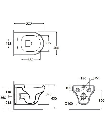 Унитаз Azzurra Charme CHVKSP000000BI/(CHA100/SOSK bi) подвесной без сиденья