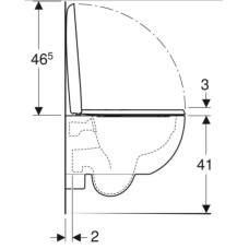 Подвесной безободковый унитаз с сиденьем микролифт Geberit Renova Compact 500.803.00.1