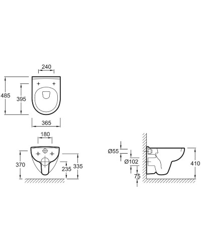 Унитаз Jacob Delafon Odeon Up E4705-00 подвесной без сиденья