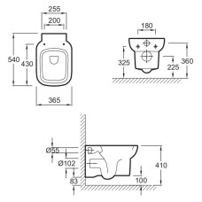 Унитаз Jacob Delafon Replay E4833-00 подвесной без сиденья