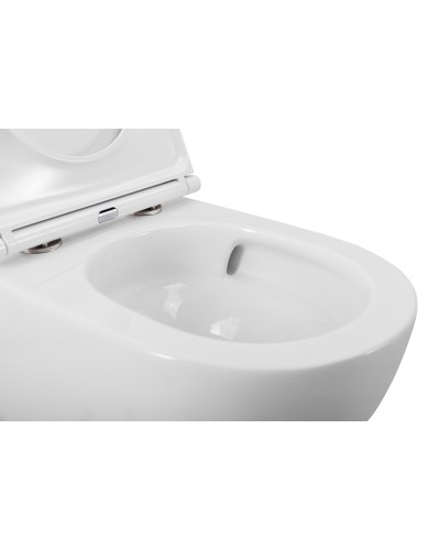 Унитаз подвесной безободковый смыв TORNADO с сиденьем BelBagno SFERA-TOR BB046CH-TOR/BB870SC