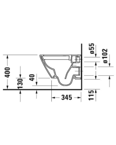 Подвесной безободковый унитаз Duravit D-Neo 2587090000