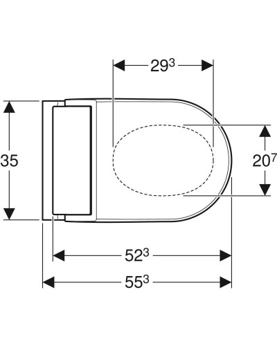 Подвесной безободковый унитаз с функцией биде Geberit AquaClean Tuma Comfort 146.294.SI.1
