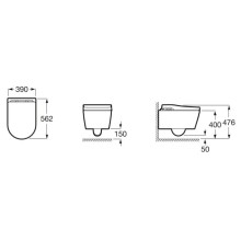 Подвесной безободковый унитаз с функцией биде Roca Inspira In-Wash 803060001