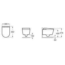 Подвесной безободковый унитаз с функцией биде Roca Inspira In-Wash 803060001