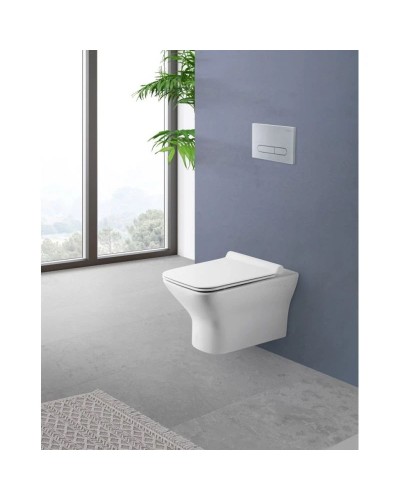Подвесной безободковый унитаз BelBagno Romano BB248CHR-SM