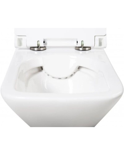Подвесной безободковый унитаз BelBagno Romano BB248CHR-SM