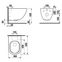 Подвесной безободковый унитаз с сиденьем микролифт Laufen Basal 8.66E1.0.000.000.1